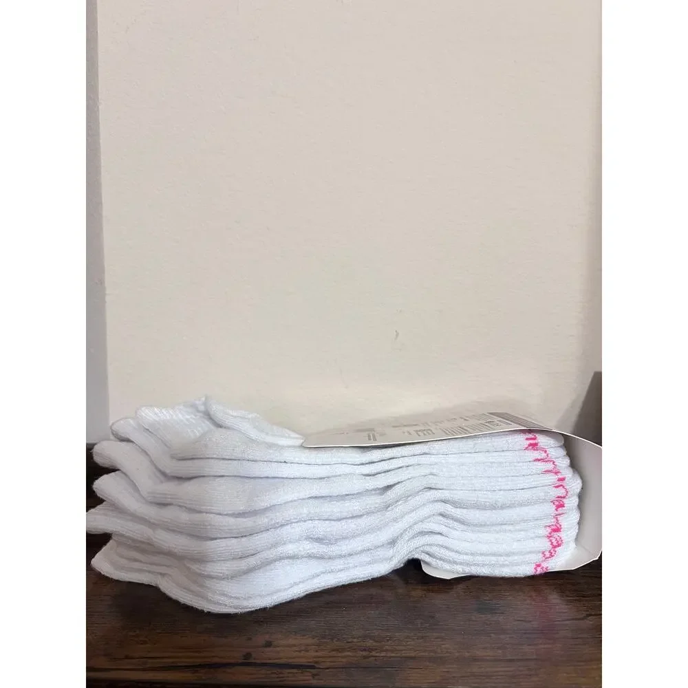 Hanes Moves Womens Compression Arch Ankle Socks One Size 8-12 White 6 Pairs